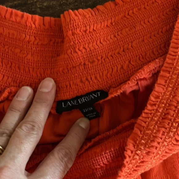 Lane Bryant 100% Cotton Orange Crochet Lace Gauze Boho Blouse Size 22/24 - Picture 3 of 9